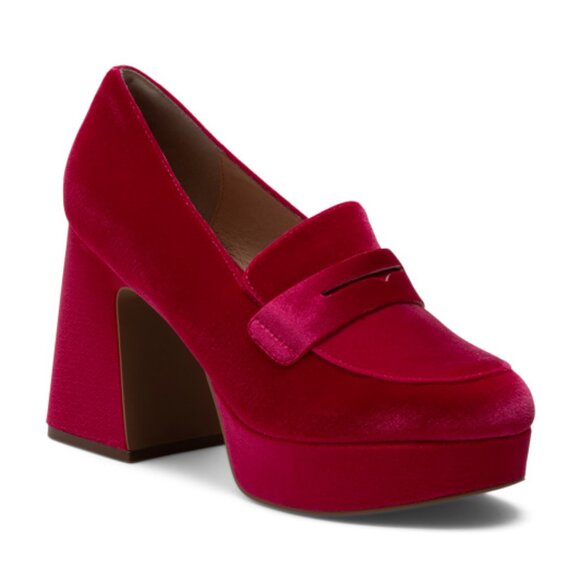 CECELIA NEW YORK Shoes - CECELIA NEW YORK Velvet Heeled Loafers